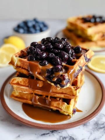 Blender Lemon Blueberry Waffles (Paleo) Recipe