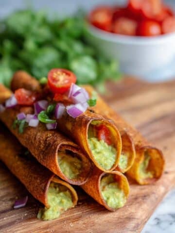 Vegan Taquitos with Homemade Guacamole Recipe