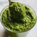 Creamy Pesto Pasta Sauce with Burrata and Toasted Pine Nuts Recipe