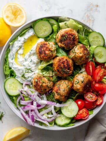 Greek Chicken Meatballs with Tzatziki Sauce Recipe