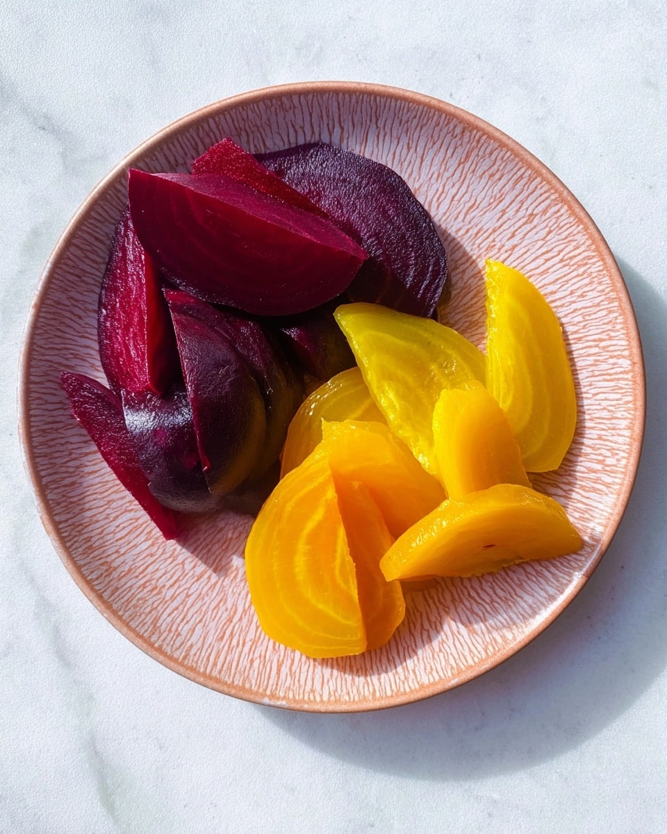 A bowl of fresh salad shows several colorful layers: the bottom layer is dark and light green mixed leafy lettuce, topped with deep purple beetroot slices and golden yellow beetroot pieces. On top, there are vibrant orange slices and white radish pieces with red edges scattered around. Small light brown seeds are sprinkled evenly over the salad. The white bowl contrasts with the bright colors of the salad, and the bowl is placed on a white marbled surface. photo taken with an iphone --ar 4:5 --v 7