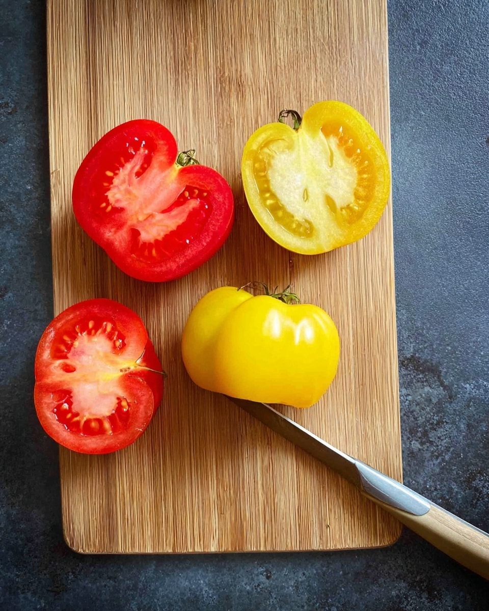 Two woman's hands hold a fresh green rosemary sprig with needle-like leaves over a white bowl with a floral texture. Inside the bowl are three small red tomatoes and two halved yellow tomatoes, all resting on a dark white marbled surface. The scene focuses on the interaction with the herbs and the colorful fresh tomatoes below, showing a natural and simple food preparation moment. photo taken with an iphone --ar 4:5 --v 7