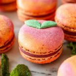 Peach Macarons with Cinnamon Cream Cheese Frosting and Spiced Peach Jam Filling Recipe