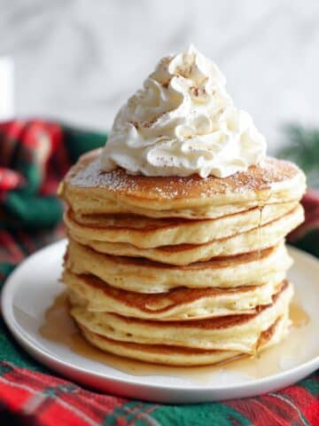 Eggnog Pancakes with Eggnog Syrup and Nutmeg Recipe