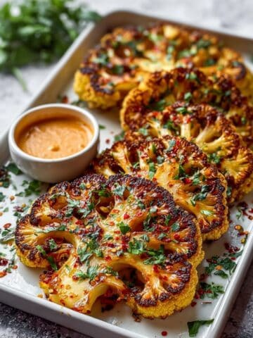 Buffalo Cauliflower Steak Recipe – Air Fryer Baked Recipe