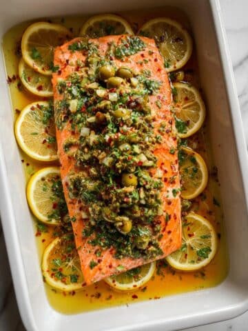 Olive-Citrus Slow Roasted Salmon Recipe