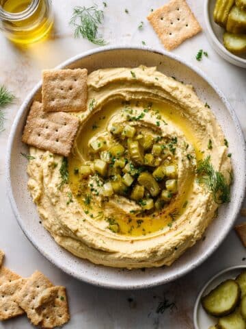 Dill Pickle Hummus – Trader Joe’s Copycat in 5 Minutes Recipe
