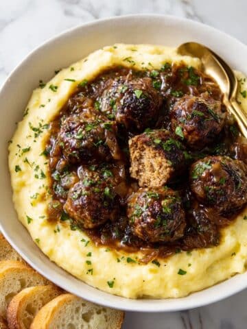 Salisbury Steak Meatballs with Onion Gravy Recipe