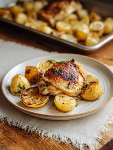 Roasted Lemon Chicken Thighs with Potatoes Recipe
