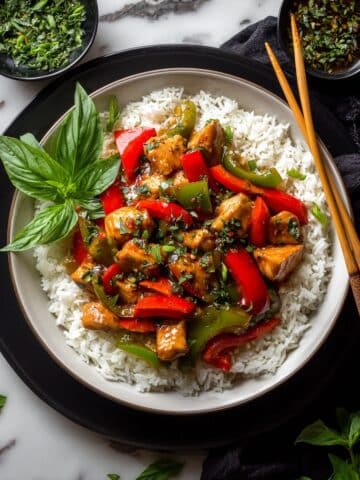 25 Minute Black Pepper Jalapeño Basil Chicken Stir Fry Recipe