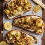 Roasted Cauliflower Toast with Garlic, Parmesan, and Hazelnuts Recipe