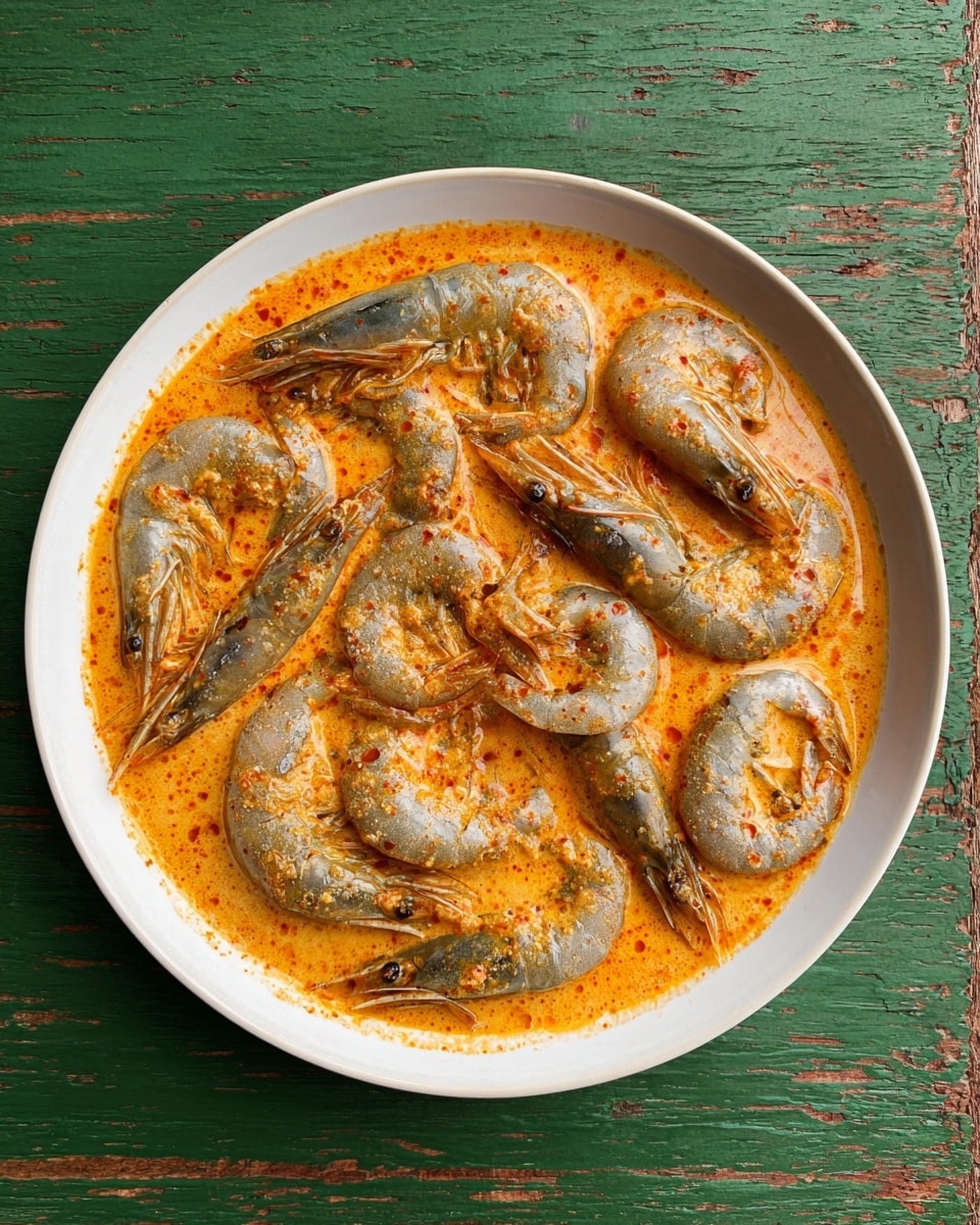 A white oval metal tray lined with light brown parchment paper holds around sixteen golden-brown, crunchy breaded shrimp arranged mostly in the center and right side of the tray. On the left bottom side of the tray is a small round metal cup filled with thick, light yellow dipping sauce. The tray sits on a worn wooden surface with green paint patches. To the top right, part of a white plate with a fork and knife is visible, and at the bottom left, a white plate has a piece of breaded shrimp dipped in the same yellow sauce. A few cornflake crumbs are scattered near the tray. photo taken with an iphone --ar 4:5 --v 7