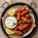 Red Pepper Chicken Wings with Greek Yogurt Ranch Dipping Sauce Recipe