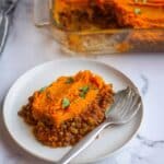 Spiced Vegan Cottage Pie with Sweet Potato Mash Recipe