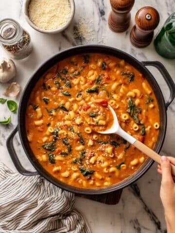 Creamy Sun-Dried Tomato Chicken Soup with Pasta and Spinach Recipe