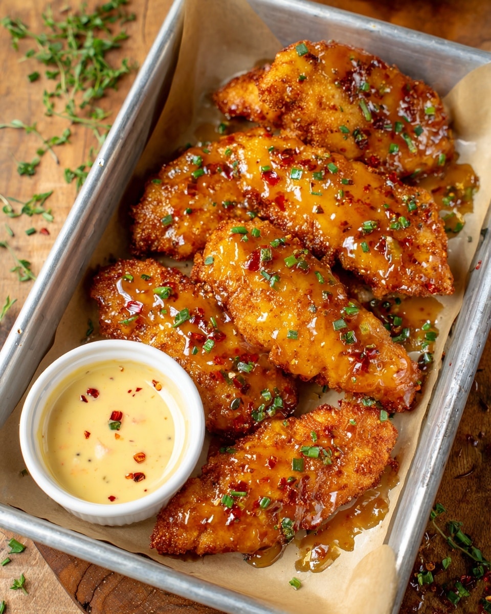 On a white plate, there are three pieces of golden brown fried chicken wings covered in a shiny, creamy sauce with small bits of herbs and spices visible. The wings have a crispy, textured surface with some green chopped parsley sprinkled on top. To the right side of the wings, there is a serving of white rice with small green herb pieces mixed in. The plate sits on a wooden table with a white marbled texture beneath. A small white bowl with extra sauce is visible in the background. Photo taken with an iphone --ar 4:5 --v 7