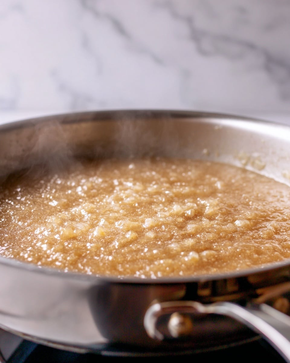 A white pot filled with a brown, thick liquid that has a grainy texture. In the center, there is a small pile of dark brown seeds, and close to it are four dollops of white cream floated on the surface. The edges of the pot have some splatters and stains from cooking, and the pot is placed on a silver stove with a small part of a gray cloth on the right side. The background is a white marbled texture photo taken with an iphone --ar 4:5 --v 7