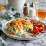 Cheesy Broccoli Casserole with Crispy Onions and Cheese Crackers Recipe