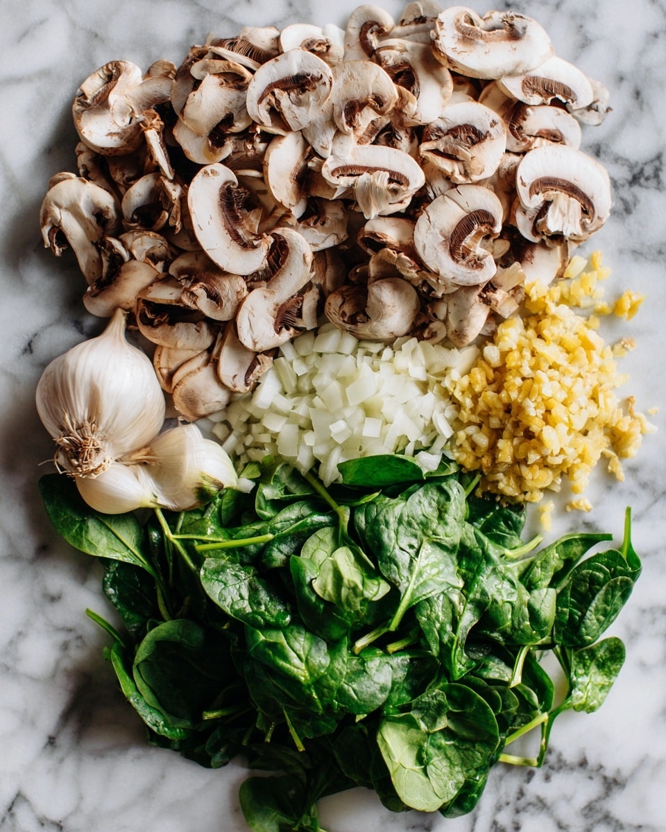 A white speckled shallow bowl holds a creamy yellow polenta base with a soft and smooth texture spread evenly. On top, there is a layer of sautéed brown mushroom slices with a shiny, slightly crisped surface, mixed with vibrant green spinach leaves that add freshness and color contrast. Scattered thinly shaved white cheese pieces are laid on the mushrooms and spinach, providing a slightly crumbly texture. A silver fork with a wooden handle rests on the edge, holding a scoop showing the layers clearly. The bowl sits on a white marbled surface with bright natural light shining from the side, creating soft shadows and reflections. Photo taken with an iphone --ar 4:5 --v 7