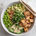 Sticky Glazed Tofu Bowl with Yum Yum Sauce Recipe