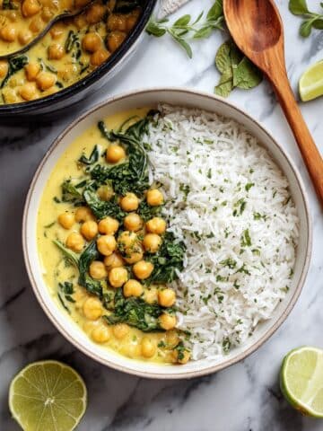 Creamy Chickpea Curry with Spinach and Coconut Recipe