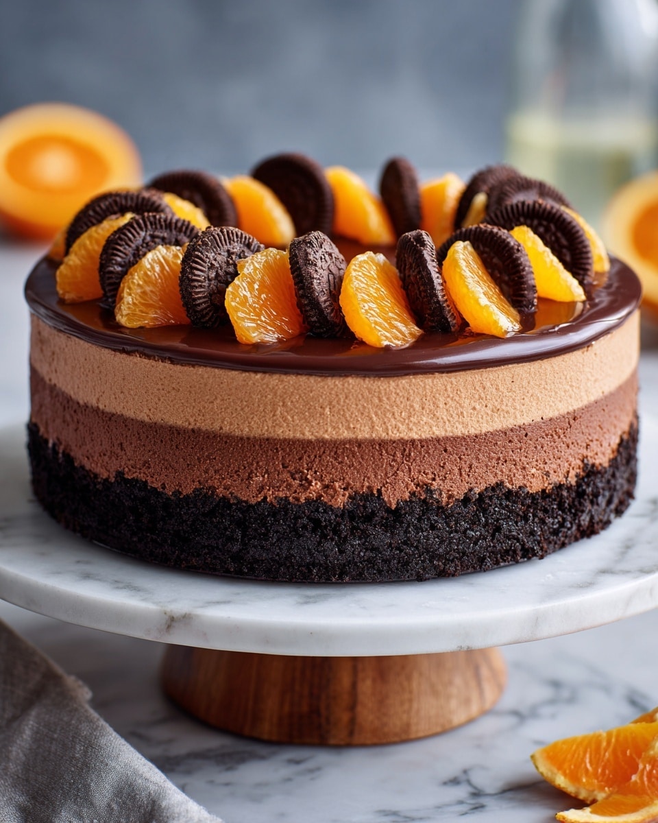 Chocolate Orange Cheesecake with Candied Orange Slices and Chocolate Ganache Recipe