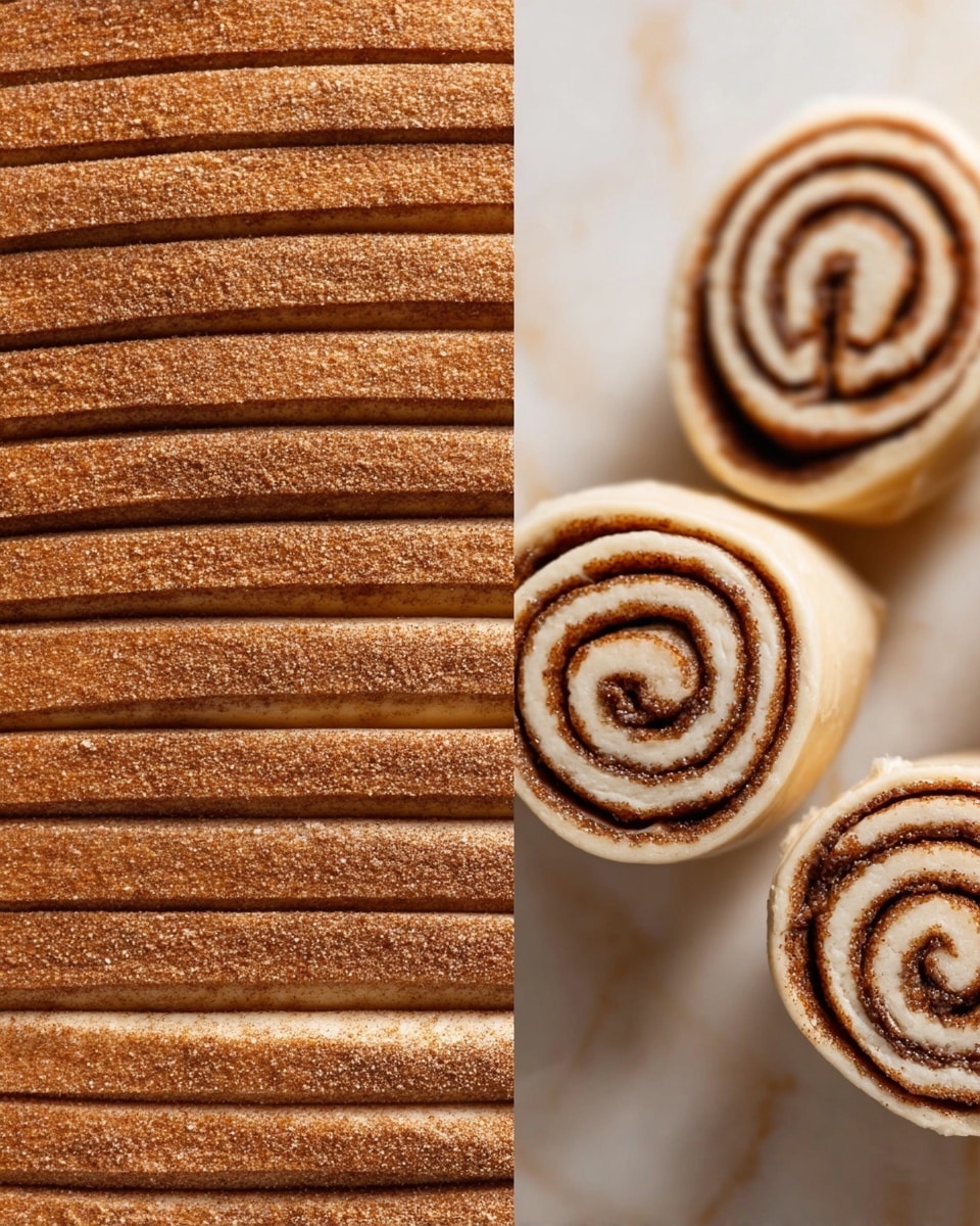 A cinnamon roll is placed in the middle of a white plate with ridged edges, sitting on a white marbled surface. The roll has one visible spiral layer showing a golden-brown dough with a dark cinnamon sugar filling inside. The top is covered with a thick light beige icing that has a smooth and slightly shiny texture. A small piece of the roll is taken out and resting on a silver fork in front of the roll, showing the soft inside and sticky cinnamon filling. Some crumbs and smears of icing are scattered on the plate. Photo taken with an iphone --ar 4:5 --v 7