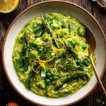 Asparagus Risotto with Lemon Basil Puree and Pecorino Recipe