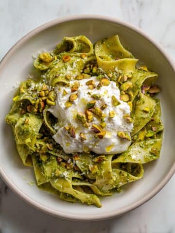 Pistachio Pesto Pasta with Burrata Recipe