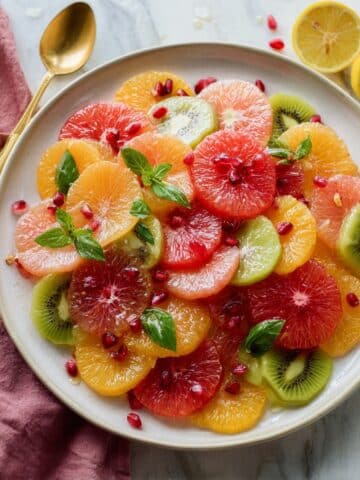Citrus and Kiwi Salad with Vanilla Honey Syrup Recipe