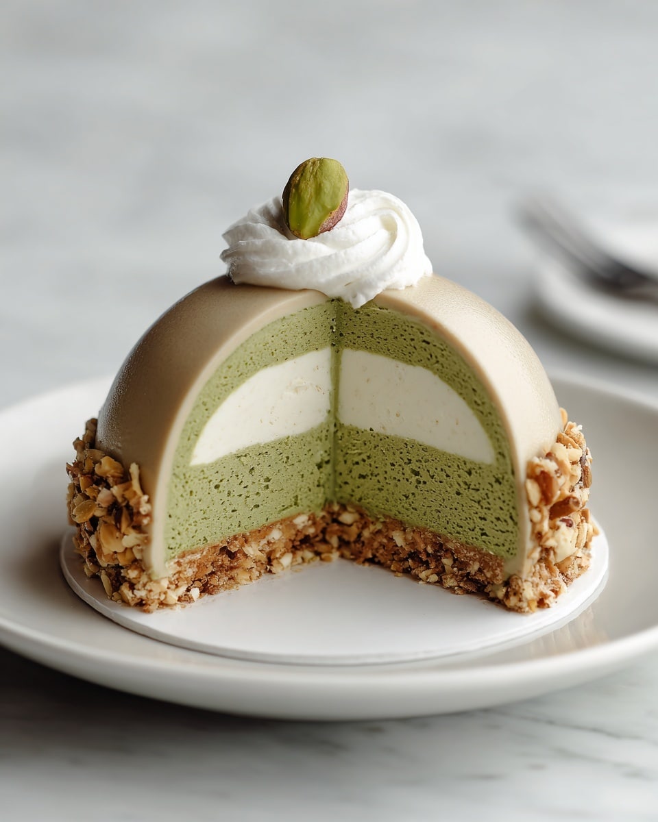 Chocolate Pistachio Dome Recipe - Recipe Image