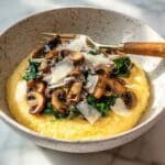 Mushroom Polenta with Spinach and Parmesan Recipe