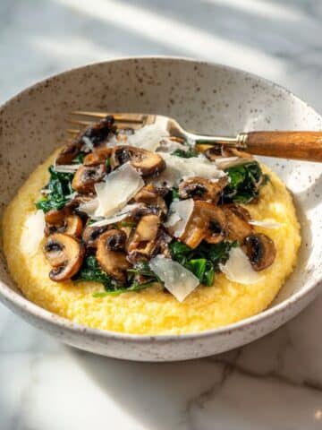 Mushroom Polenta with Spinach and Parmesan Recipe