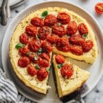 Savoury Cheesecake with Roasted Cherry Tomatoes and Fresh Basil Recipe
