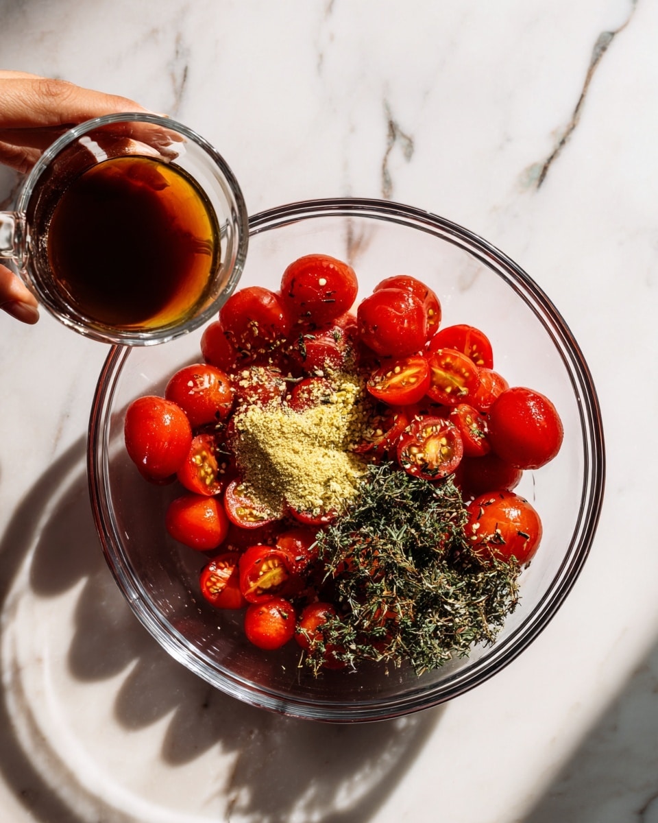 Savoury Cheesecake with Roasted Cherry Tomatoes and Fresh Basil Recipe