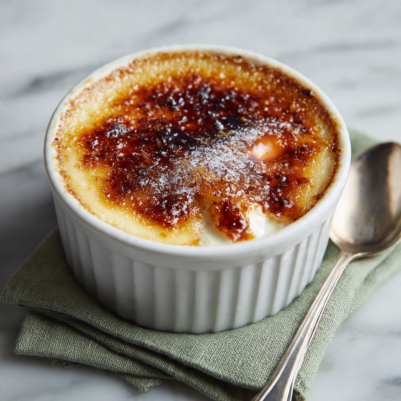 White Chocolate Matcha Crème Brûlée Recipe - Recipe Image