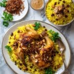 Classic Yemeni Chicken Mandi with Spiced Rice and Crispy Onions Recipe