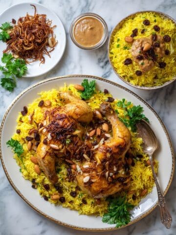 Classic Yemeni Chicken Mandi with Spiced Rice and Crispy Onions Recipe