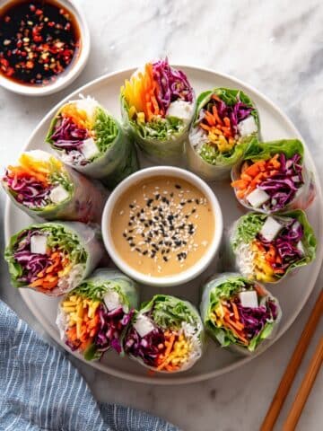 Crispy Tofu Summer Rolls with Peanut Dipping Sauce Recipe