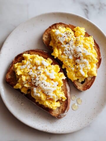 Cacio e Pepe Scrambled Eggs with Toasted Sourdough Recipe
