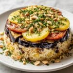 Maqluba (Makloubeh) Traditional Jordanian Upside-Down Rice and Lamb Layered Casserole Recipe