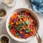 Carrot and Red Cabbage Salad with Citrus Ginger Dressing Recipe