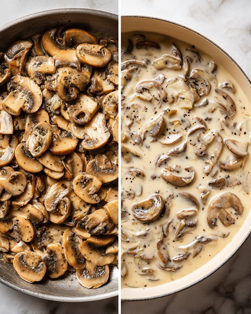 Modern Green Bean Casserole with Creamy Mushroom Sauce and Crispy Fried Onions Recipe