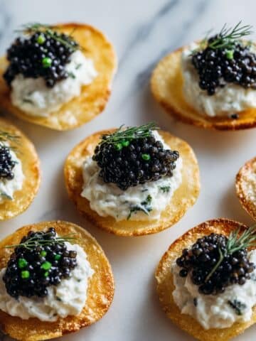 Caviar and Potato Chips with Dill and Chives Recipe