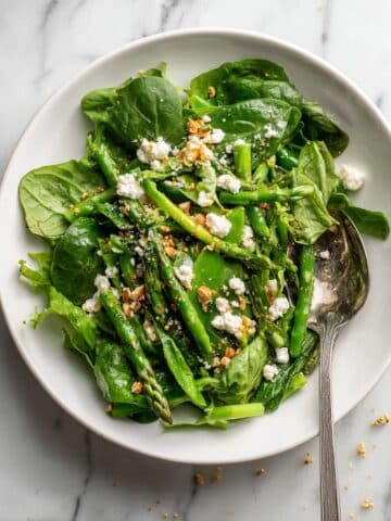 Snap Pea and Green Bean Salad with Walnuts, Feta, and Crispy Quinoa Recipe