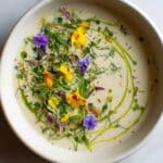 Chilled Peach Soup with Basil Oil Recipe