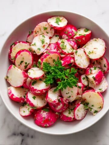 Roasted Watermelon Radishes with Lemon and Herb Recipe