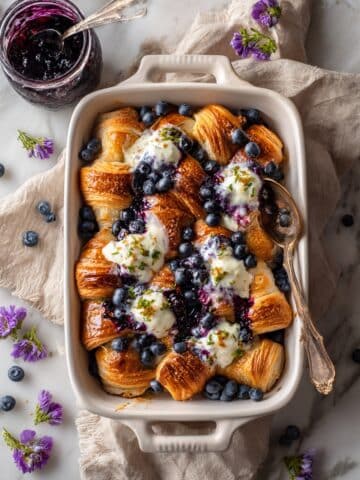 Baked Berry and Cream Cheese Croissant French Toast Recipe