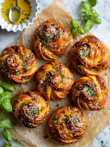 Pesto Cheese Garlic Butter Soft Pretzel Knots Recipe