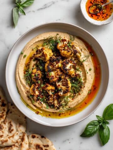 Crispy Roasted Cauliflower Hummus Recipe